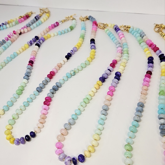 SALE!! Opal Smooth Bead Necklace 22" - Picture 4 of 5